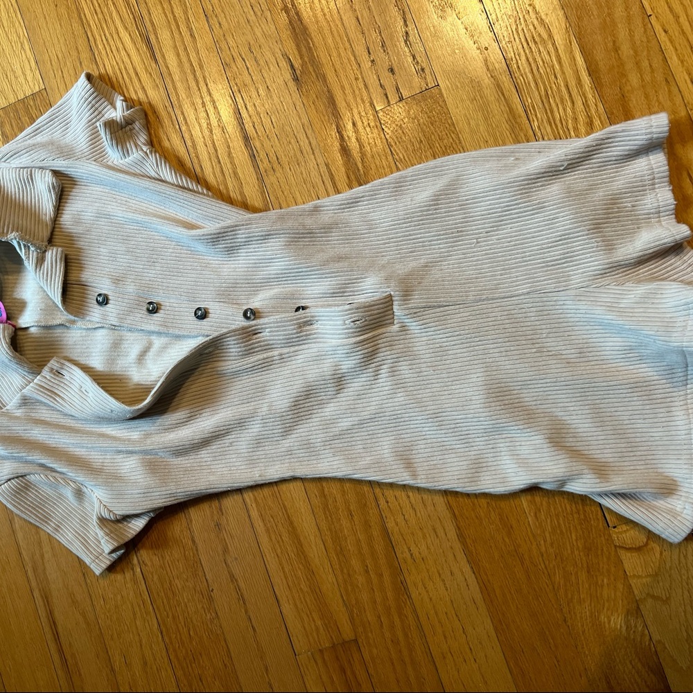 Edikted tan button up romper size small
